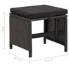 vidaXL Garden Chair And Stool Set of 4 Black PE Rattan, Steel