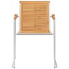 vidaXL Patio Chairs with Cushions 2 pcs Solid Teak Wood and Steel