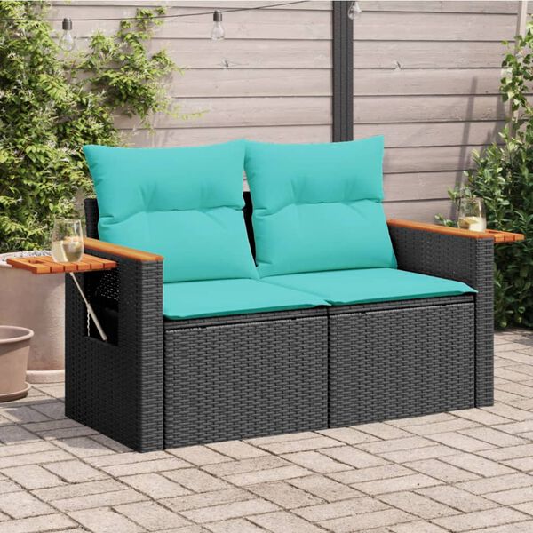 vidaXL Garden Sofa Black