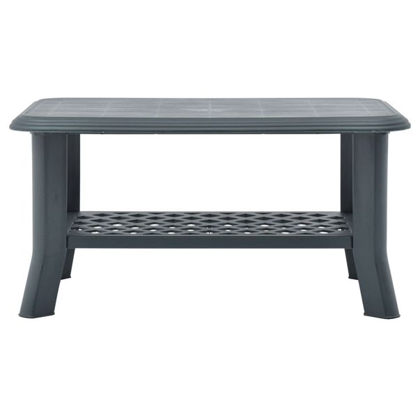 vidaXL Coffee Table Green Plastic 35.4 x 23.6 x 18.1 in Coffee Table