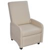 vidaXL Recliner Chair Cream Faux leather Standard Foldable
