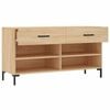 vidaXL Shoe Bench Sonoma oak Engineered wood, iron Shoe Bench