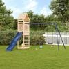 vidaXL Outdoor Playset Natural wood, Blue Solid pine wood, Polypropylene