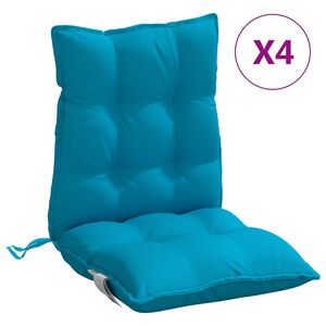 vidaXL Lowback Chair Cushion Set of 4 Light blue