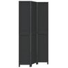 vidaXL Room Divider 3 Panels Black Solid Wood Paulownia
