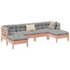 vidaXL Garden Sofa Set Grey Solid Pine Wood Medium Garden Sofa Set