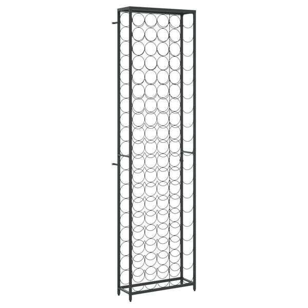 vidaXL Wine Rack for 95 Bottles Black 21.3"x7.1"x78.7" Wrought Iron