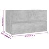 vidaXL Bathroom Furniture Set Concrete Gray Engineered Wood, Acrylic
