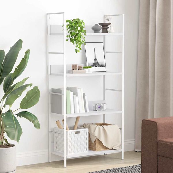 vidaXL Shelf Cabinet White Engineered wood Medium Bookshelf