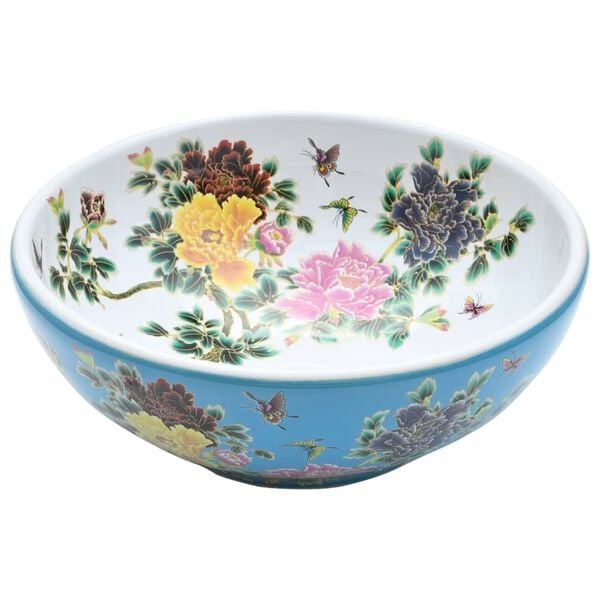 vidaXL Countertop Basin Multicolour Round Φ16.1x5.5" Ceramic