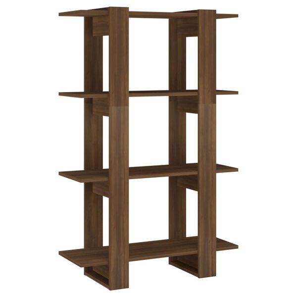 vidaXL Book Cabinet Brown oak Engineered wood Medium Book Cabinet