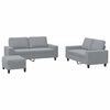 vidaXL 3 Piece Sofa Set Light Gray Fabric