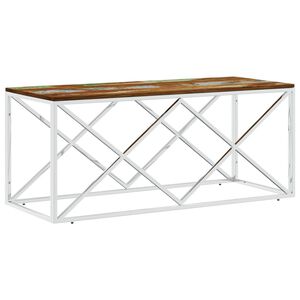 vidaXL Coffee Table Silver, Varied Wood Tones