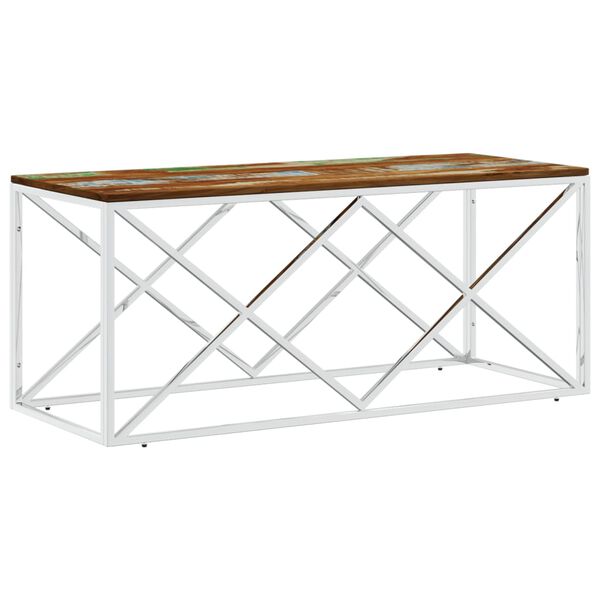 vidaXL Coffee Table Silver, Varied Wood Tones
