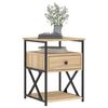 vidaXL Nightstand Sonoma Oak Engineered wood, iron 15.7x16.5x21.7 in