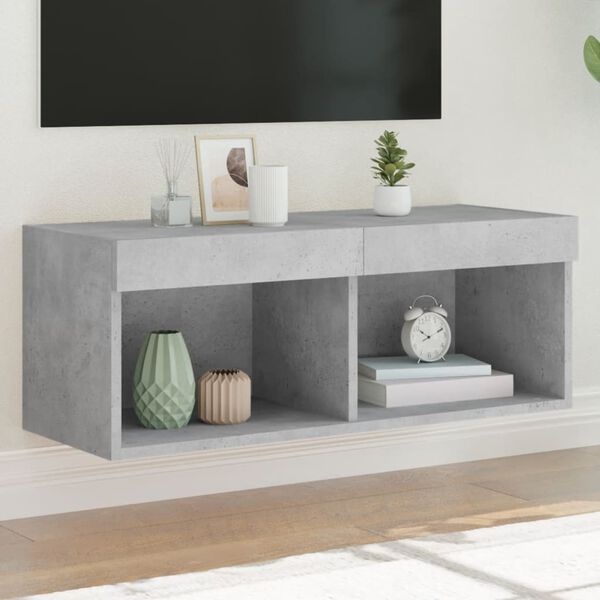 vidaXL TV Cabinet Concrete Grey Engineered Wood TV Cabinet Rectangular