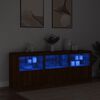 vidaXL Sideboard Brown oak Engineered wood and glass Large Sideboard