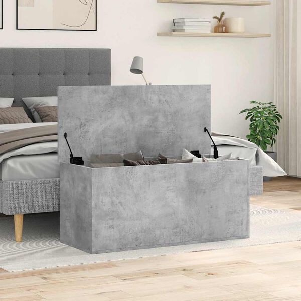 vidaXL Storage Box Concrete Grey Engineered Wood Large Storage Box