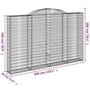 vidaXL Arched Gabion Baskets 7 pcs 118.1x11.8x180/200" Galvanised Iron