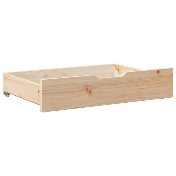 vidaXL Under-bed Drawer Natural Solid Pine Wood 31.5 x 21.7 x 6.7 in