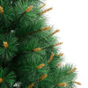 vidaXL Artificial Hinged Christmas Tree Green and Yellow PVC and metal