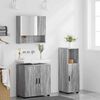 vidaXL Bathroom Furniture Set Wall-mounted with Door 3 pcs Grey Sonoma