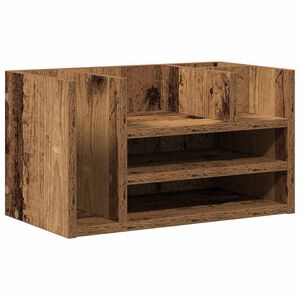 vidaXL Desk Organiser Old Wood 17.52 x 9.45 x 9.84 in Engineered Wood