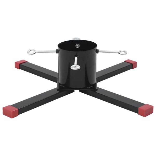 vidaXL Christmas Tree Stand Black and red Metal and plastic Medium