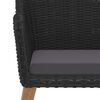 vidaXL Garden Dining Set Black Powder-Coated Steel Large Durable