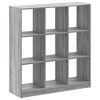 vidaXL Bookcase Grey Sonoma Engineered Wood Medium Bookcase