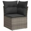 vidaXL Garden Sofa Set Gray PE rattan, powder-coated steel, tempered glass