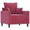 vidaXL Sofa Chair with Footstool Wine Red 23.6" Velvet