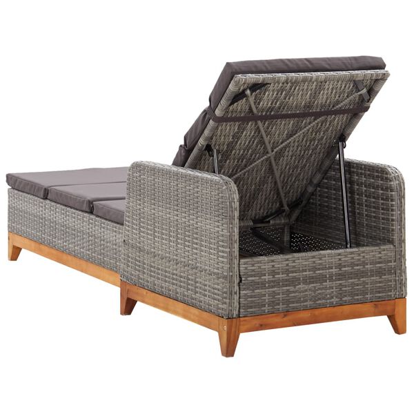 vidaXL Sun Lounger Grey
