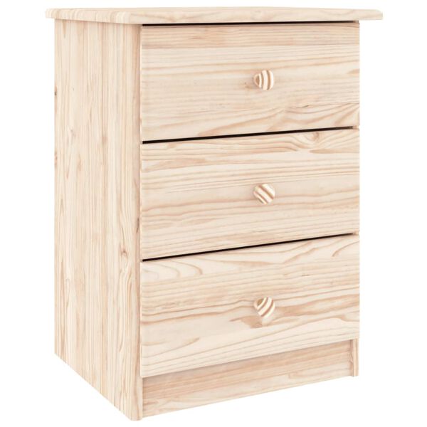 vidaXL Bedside Cabinet Natural Wood Solid pine wood (untreated)