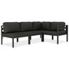 vidaXL Garden Lounge Set Anthracite Aluminum, Polyester 4 Piece Modular