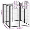 vidaXL Dog Kennel Black and Silver Grey Powder-coated steel and polyethylene