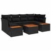 vidaXL Garden Sofa Set with Cushion 6 pcs Black Poly rattan