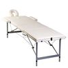 vidaXL Cream White Foldable Massage Table 3 Zones with Aluminum Frame