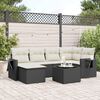 vidaXL Garden Sofa Set Black PE Rattan Large Modular Garden Sofa Set