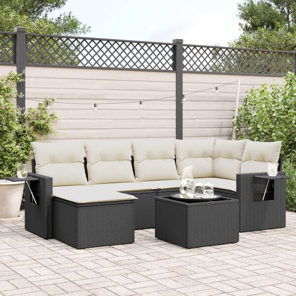 vidaXL Garden Sofa Set Black PE Rattan Large Modular Garden Sofa Set
