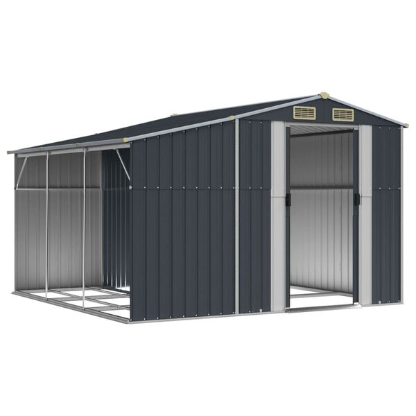 vidaXL Garden Shed Anthracite Galvanized steel, PP (polypropylene) Large