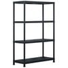 vidaXL Storage Shelf Racks 2 pcs Black 485 lb 35.4"x15.7"x54.3" Plastic