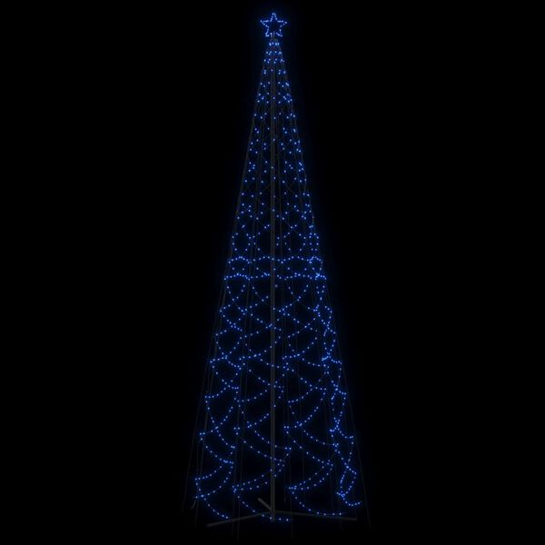 vidaXL Christmas Cone Tree Blue Powder-coated steel Large
