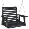 vidaXL Garden Swing Chair Black Solid fir wood Single Comfy