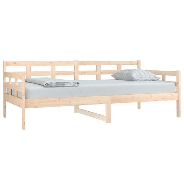 vidaXL Day Bed Natural Pine Solid Pine Wood Single size