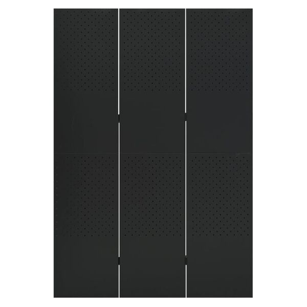 vidaXL 3-Panel Room Divider Black 47.2"x70.9" Steel