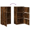 vidaXL Bookcase Smoked Oak Engineered Wood 15.7x9.4x30.3 in Bookcase