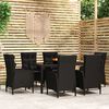 vidaXL Garden Dining Set Black Powder-coated steel Large