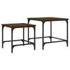 vidaXL Nesting Coffee Table Set of 2 Brown Oak Engineered wood, metal