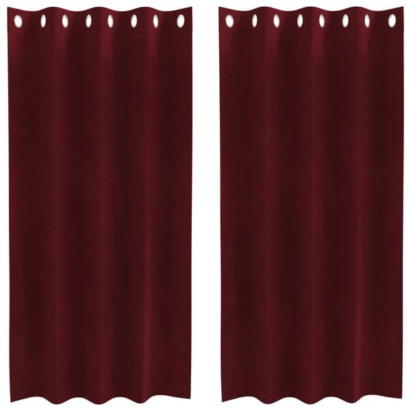 vidaXL Blackout Curtains 2 pcs Wine Red 55.12 x 68.90 in Velvet